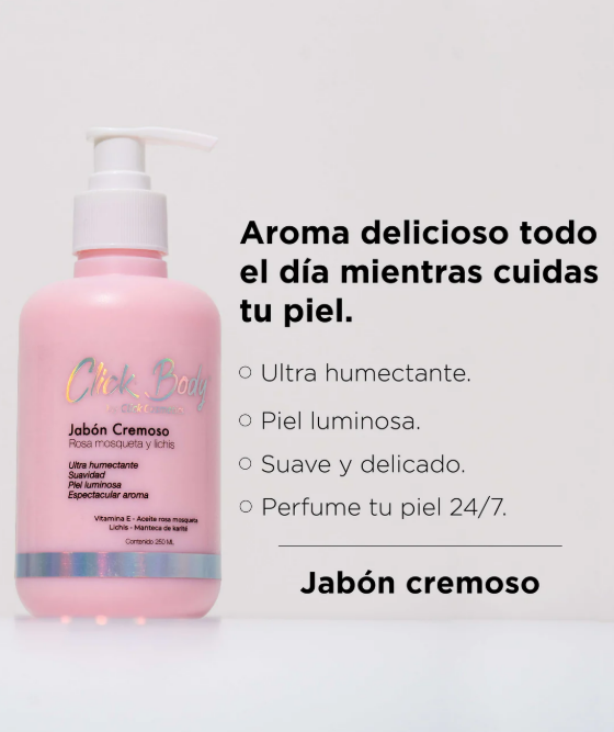 Jabon Cremoso De Rosa Y Lichis Click Hair