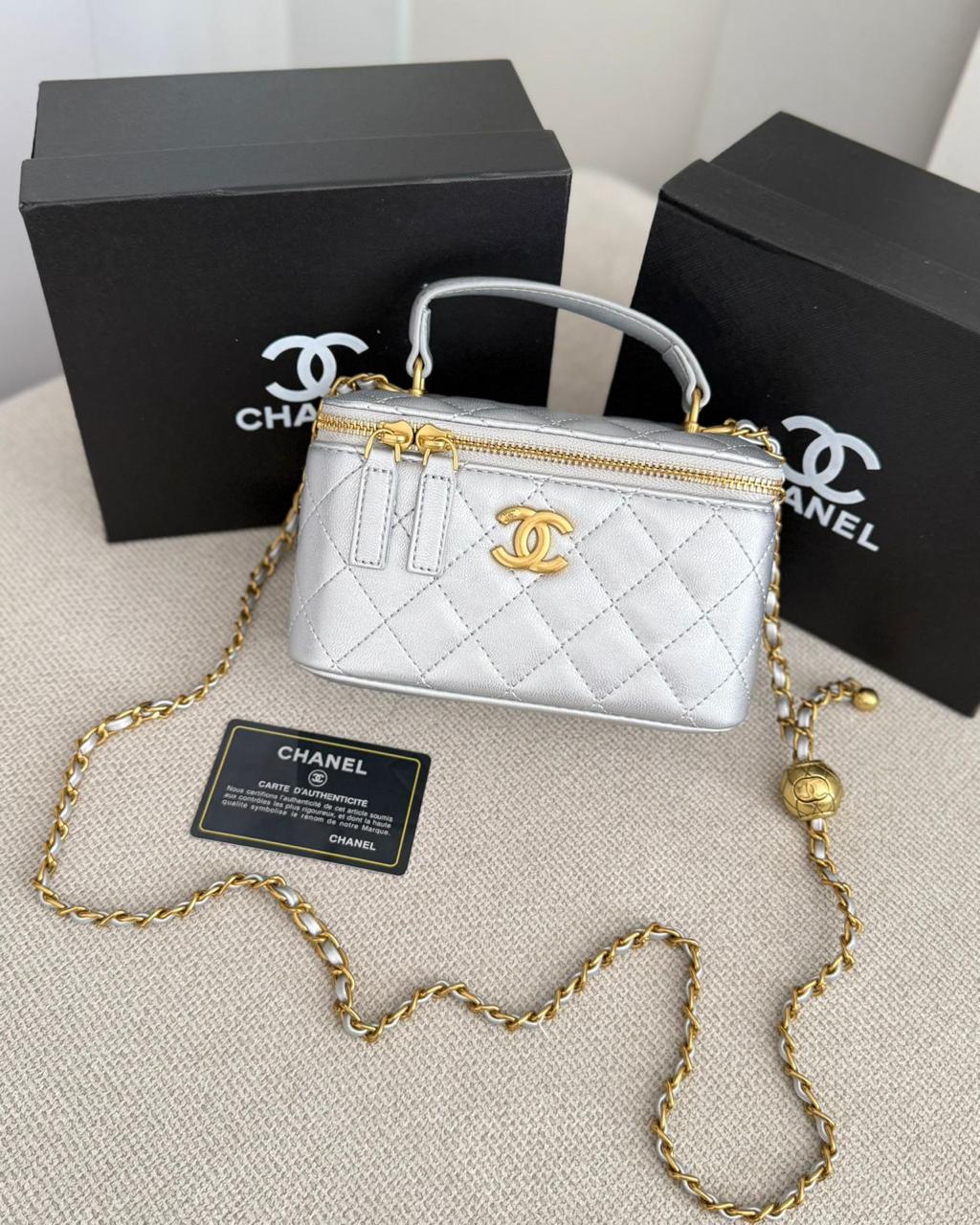 BOLSO CHANEL PLATEADO